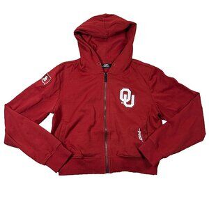 Pro Standard Womens Medium Red Full-Zip NCAA Oklahoma Sooner Football Hoodie NWT